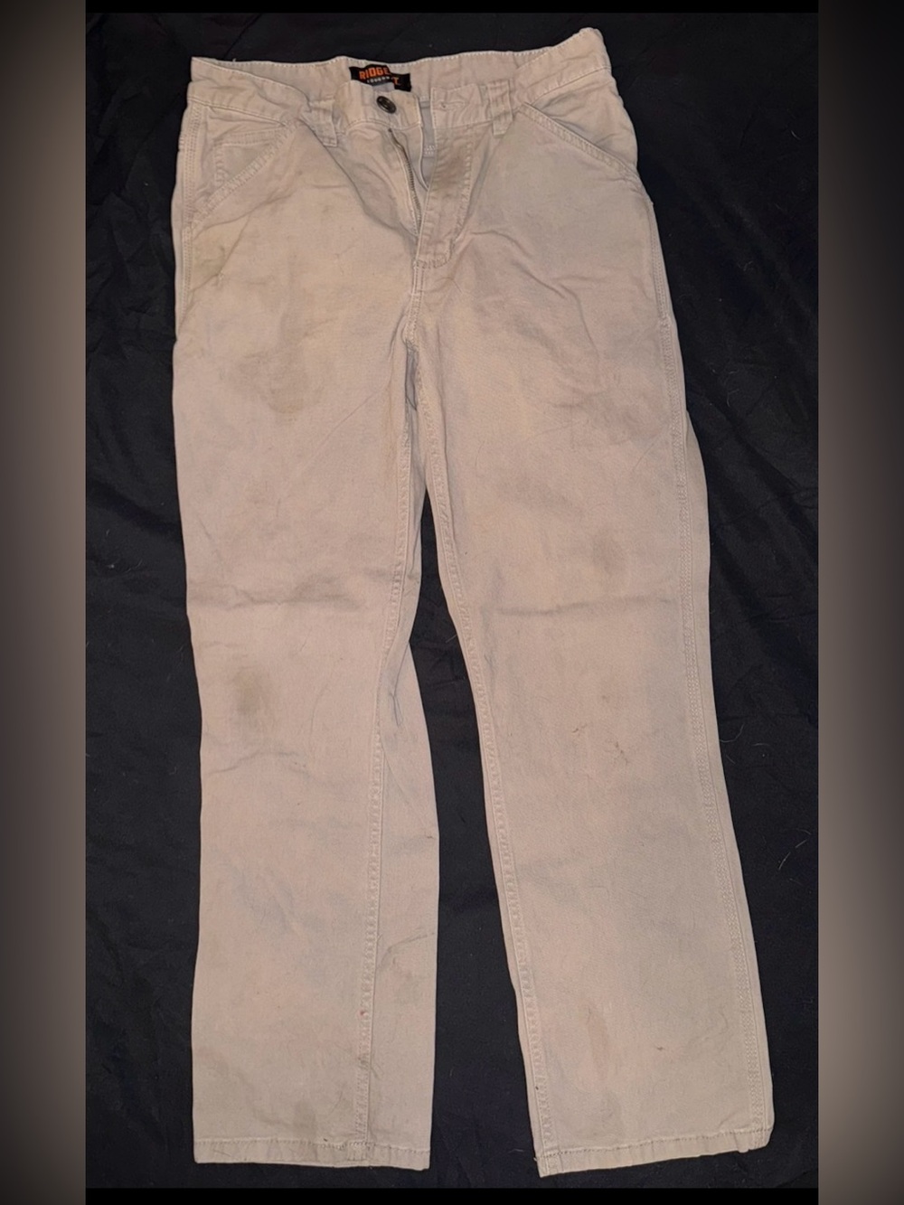 Ridgecut Tough Wear Work Pants Mens 32x30 Gray Canvas Utility Workwear Stretch